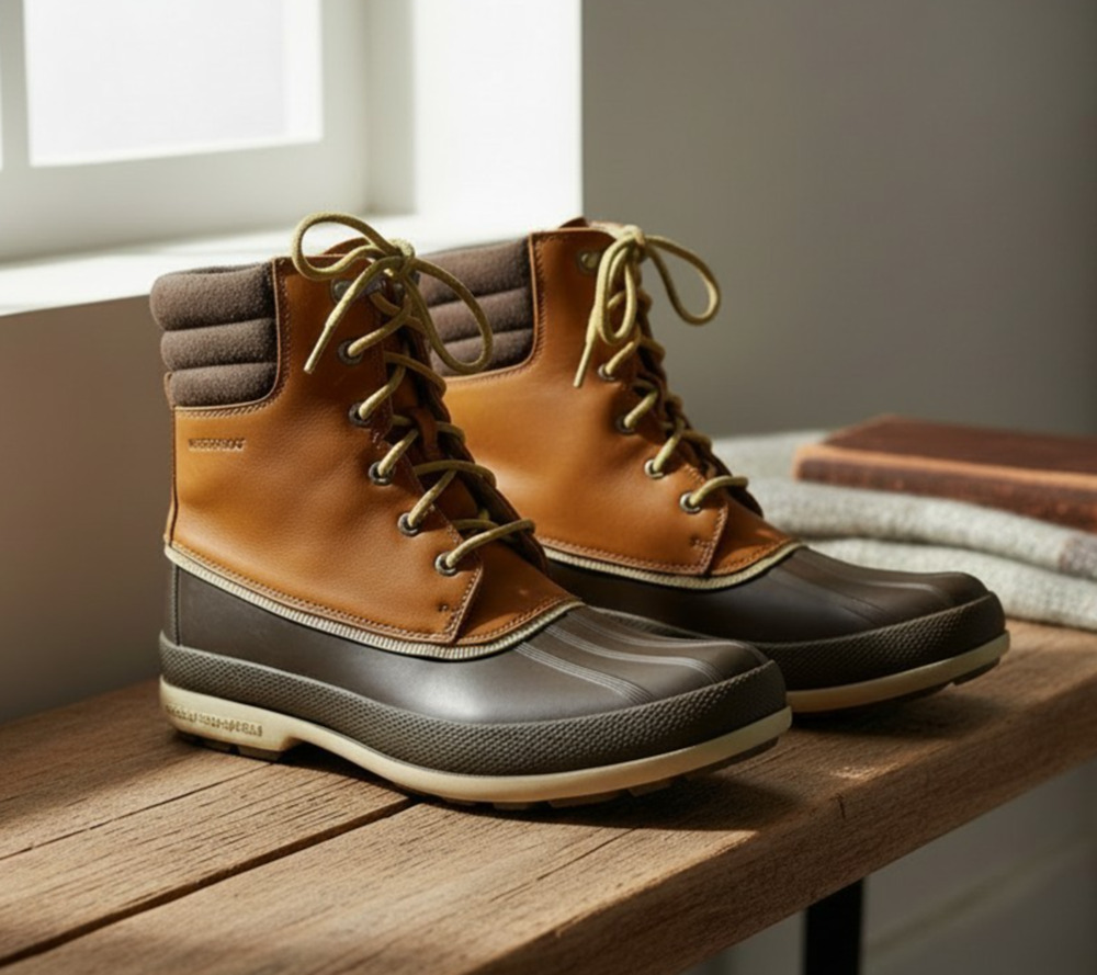 Sperry Top-Sider Men's Duck Boots Size 9.5 Brown Leather Waterproof STS10167